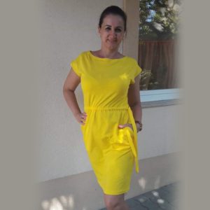 Női ruha Aletta , citromsárga színben-2