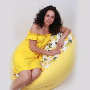 Női ruha Andrea , citromsárga színben-4